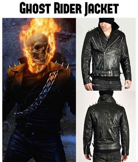 ghost rider leather jacket replica|ghost rider jacket with spikes.